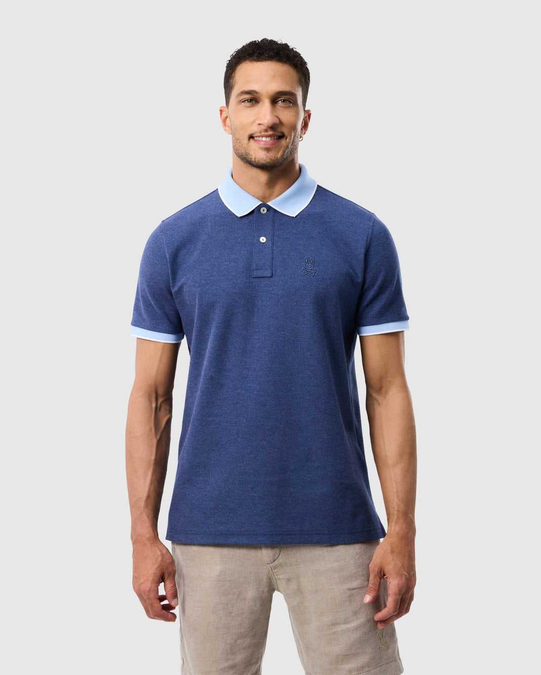 Polos Psycho Bunny Windcrest Pique Polo Shirt Bleu Homme | FIV-93293840